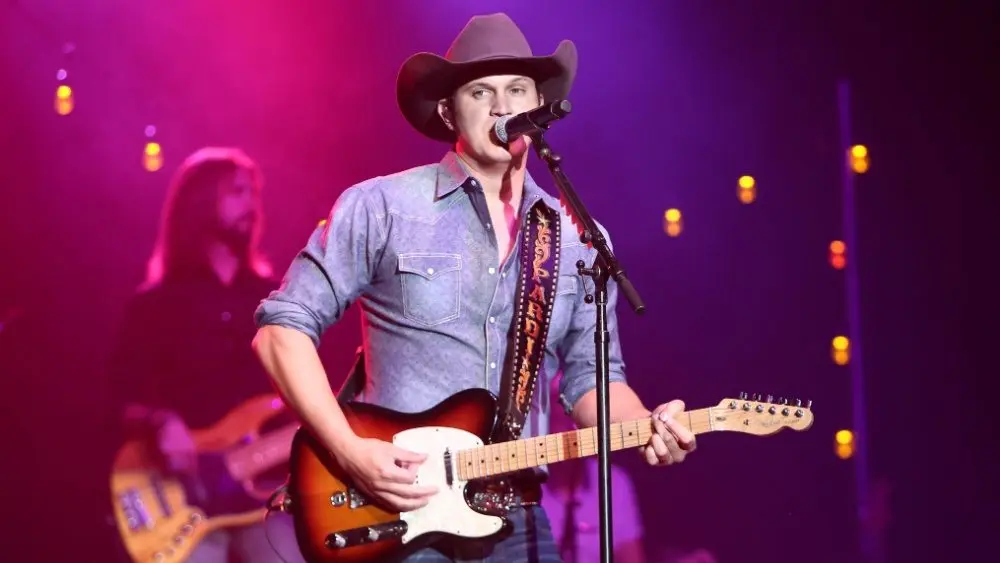 Jon Pardi performs onstage during the "All Time High" tour at the Paramount on January 16, 2016 in Huntington, New York.