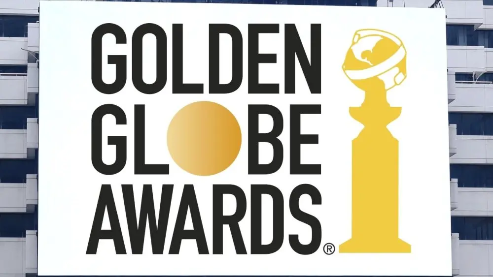 The Golden globe awards logo seen on billboard. Golden globe awards honored the best in film and American television, as chosen by the Hollywood Foreign Press Association Jakarta - November 27,2023