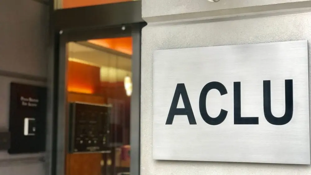 ACLU - AMERICAN CIVIL LIBERTIES UNION - sign at entrance to DC office. WASHINGTON, DC - JANUARY 19, 2019