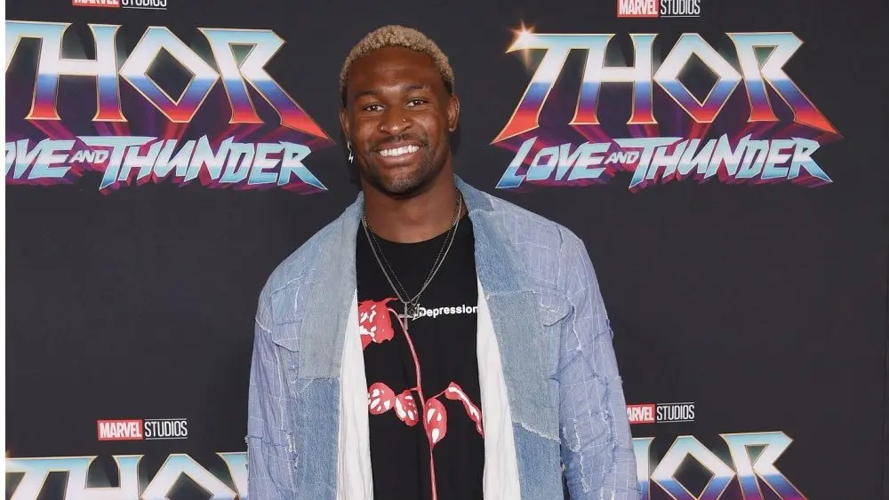 DK Metcalf arrives for the ‘THOR: Love and Thunder’ World Premiere on June 23, 2022 in Hollywood, CA