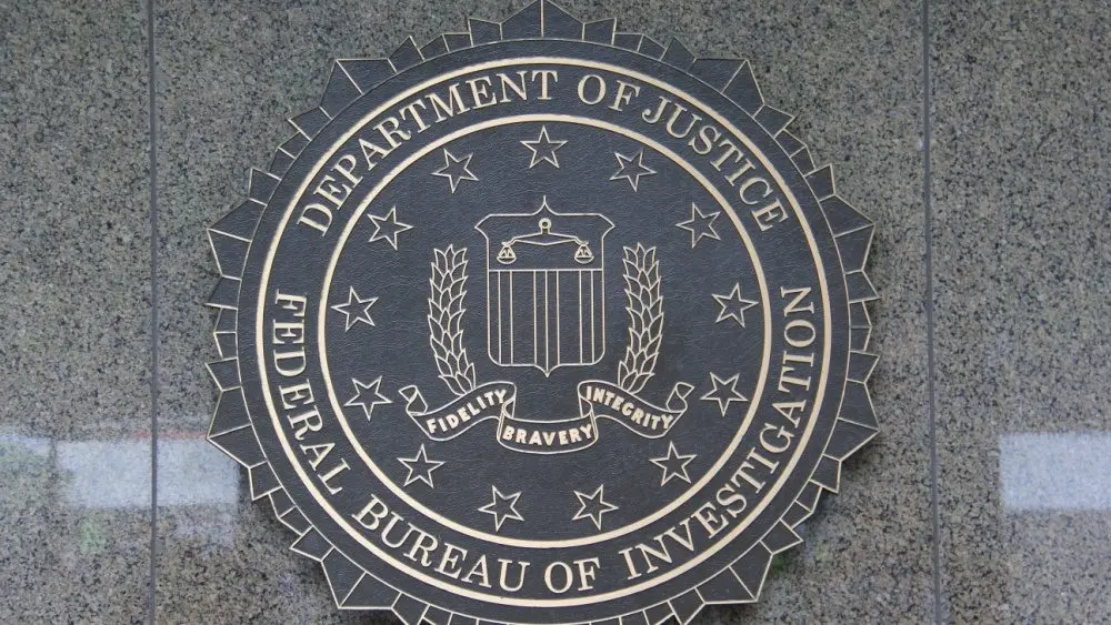 F.B.I. seal of the Department of Justice/Federal Bureau of Investigation located outside the J. Edgar Hoover F.B.I. Building in downtown Washington, DC