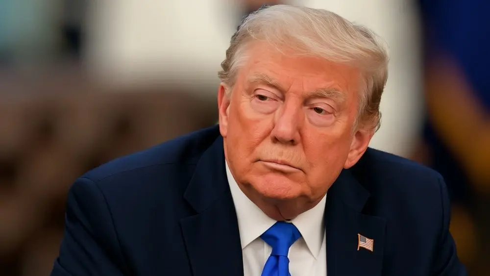 President Donald Trump in the White House in WASHINGTON D.C., USA - April 7, 2025