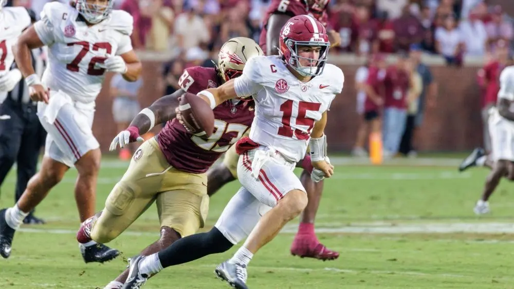 #15 Ty Simpson QB Alabama Crimson Tide vs Florida State Seminoles August 30, 2025 Doak Campbell Stadium Tallahassee Florida