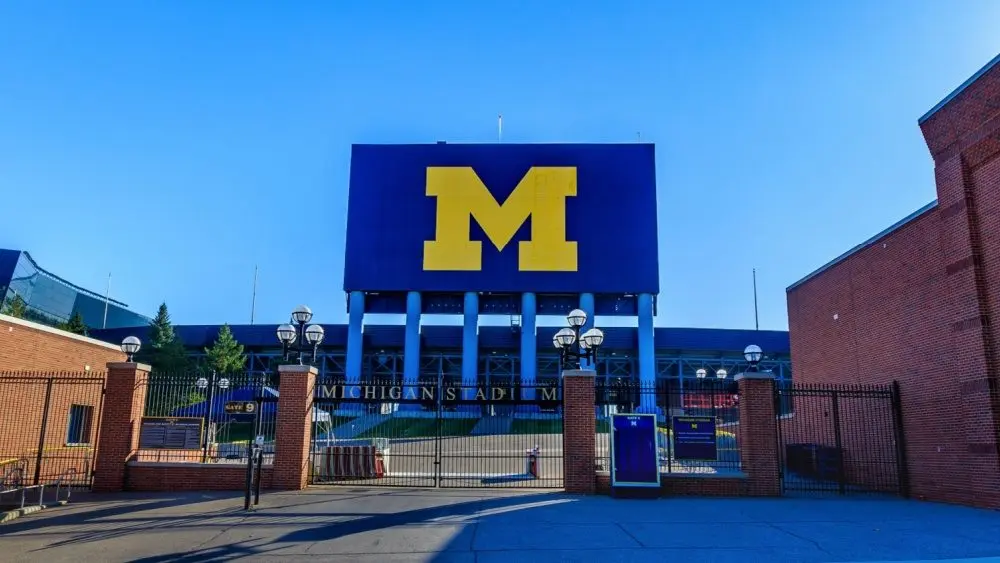 Michigan Stadium ("The Big House") on November 8, 2020 at the University of Michigan in Ann Arbor, Michigan. ANN ARBOR, MI, USA - NOVEMBER 8