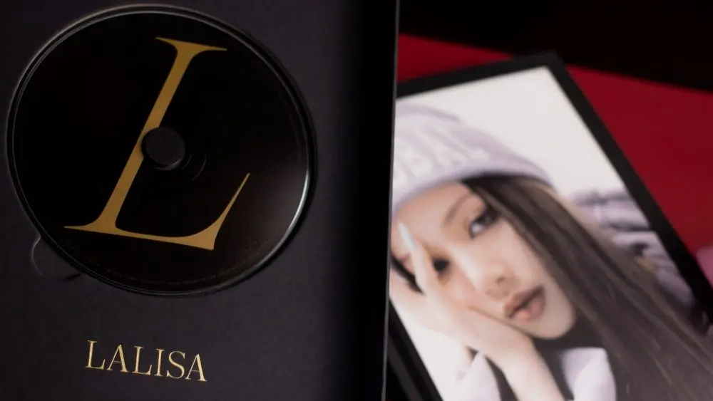 LISA FIRST SINGLE ALBUM LALISA have Package Box + CD + Photobook + Polaroid BANGKOK,THAILAND-APRIL 22