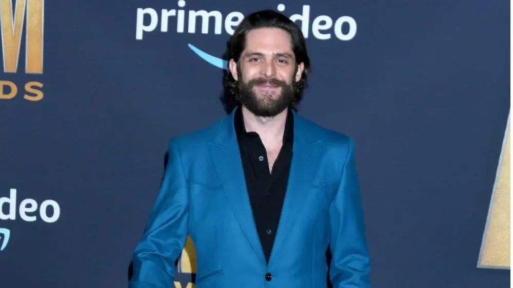Thomas Rhett at the 2022 Academy of Country Music Awards Arrivals at Allegient Stadium on March 7, 2022 in Las Vegas, NV