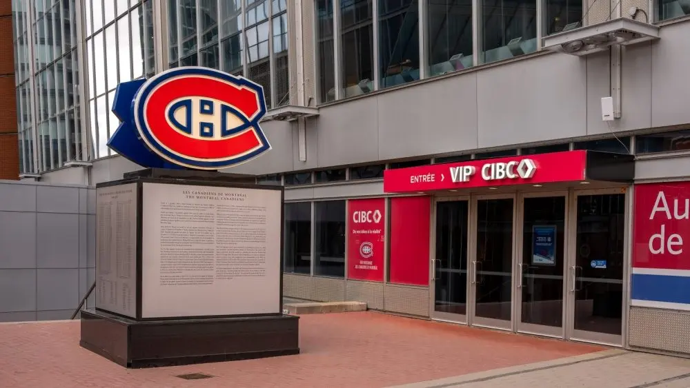 Outside the landmark Bell Centre, home of the Montreal Canadiens of the NHL. Montreal, Quebec - May 25, 2024