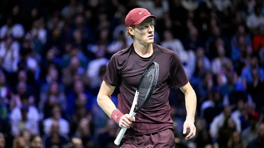 Jannik Sinner during the Rolex Paris Masters 1000 ATP tennis tournament at the La Defense Arena on November 2, 2025 in Paris, France.
