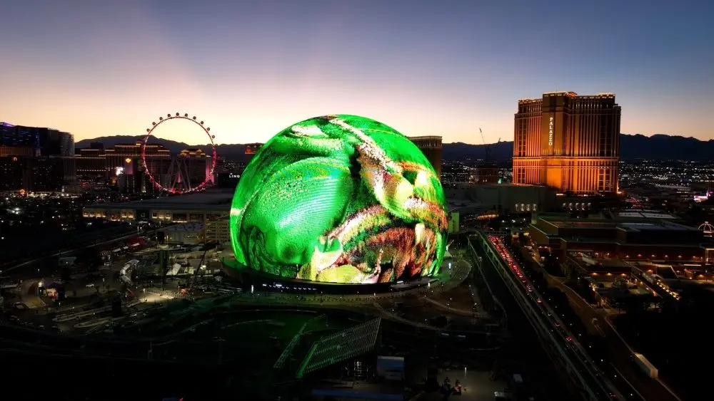 Las Vegas, Nevada, United States - 12.19.2025 - Las Vegas Sphere At Las Vegas In Nevada United States. Sunset Las Vegas United States. Famous Night. Landscape Night Scape.