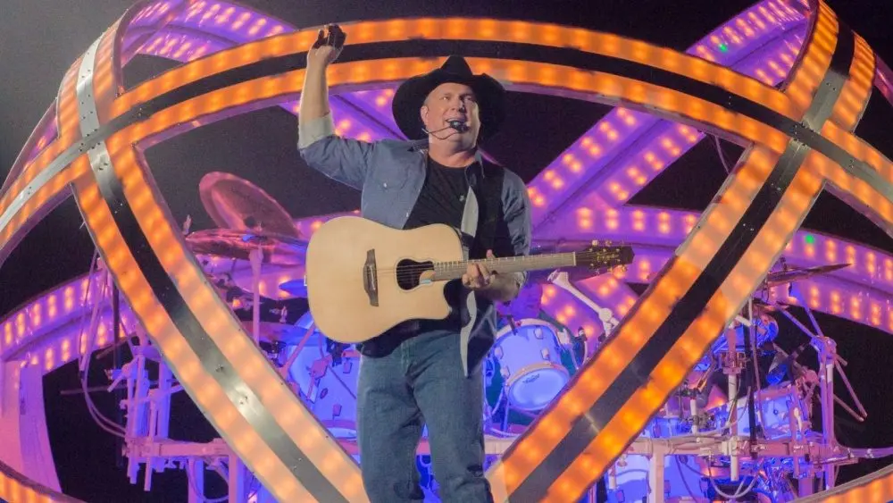 Garth Brooks performs before a sold out crowd at the Sleep Train Arena in Sacramento, CA. Sacramento, CA/USA - 3/27/2015