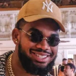 Karl-Anthony Towns at the Apple Tower Theatre flagship retail store on Broadway Theatre District in Los Angeles^ June 24^ 2021.