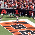 NFL football field; Cincinnati Bengals logo