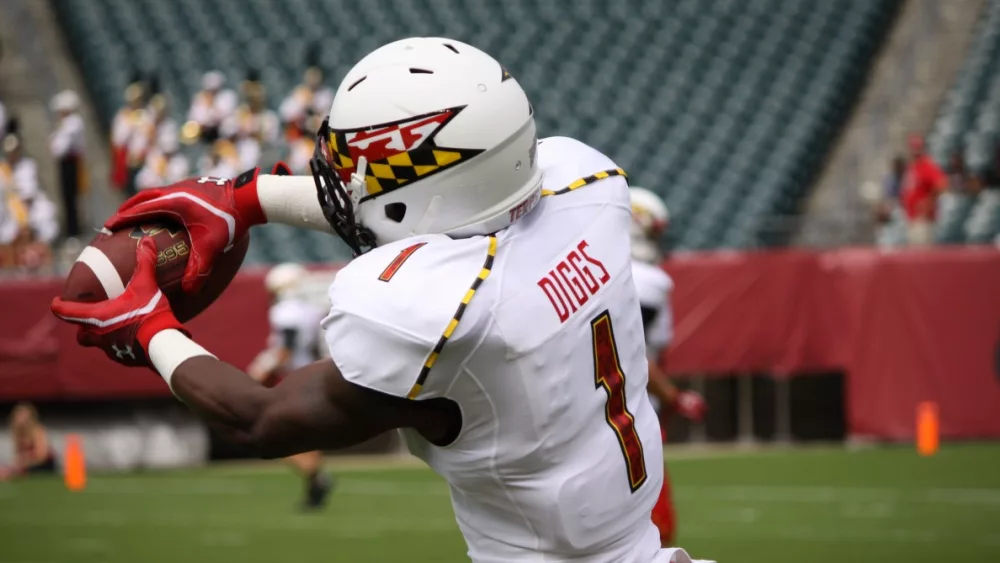 #1 Stefon Diggs against Temple on September 8^ 2012 at Lincoln Financial Field in Philadelphia^ PA.