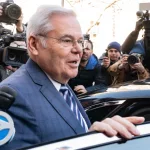 Senator Bob Menendez and his wife Nadine Menendez depart Manhattan Federal court in New York after arraignment on new charges in bribery case on March 11^ 2024