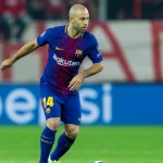 Barcelona's Javier Mascherano during the UEFA Champions League game between Olympiacos vs FC Barcelona at Georgios Karaiskakis stadium in Piraeus^ Greece - October 31^ 2017