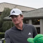 Nick Dunlap interacts with fans on the practice green at Bay Hill during the Arnold Palmer Invitational practice rounds. Orlando^ Florida^ USA - March 5th^ 2024