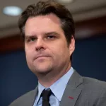 US Rep. Matt Gaetz (R-FL) speaks with reporters about the GOP conference's leadership elections.Washington^ DC - US - Nov 15^ 2022