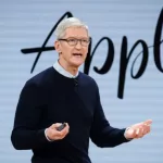 Tim Cook^ Chief Executive Officer of Apple Inc.^ speaks during the launch event for the iPad 6 at Lane Technical College Prep High School in Chicago^ Illinois^ U.S.^ March 27^ 2018.