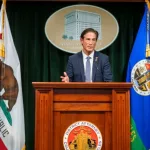 Los Angeles County District Attorney Nathan Hochman speaks in a news conference Friday^ January 3^ 2025 in Los Angeles after meeting relatives of Erik and Lyle Menendez.