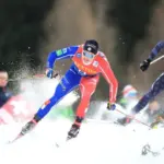 Cross Country Ski World Cup - Tour de ski. Val Mustair^ Switzerland on December 31^ 2022. Jay Renaud FRA and Ogden Ben USA in action.