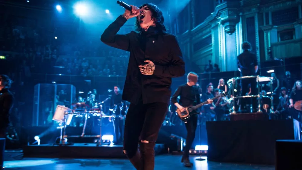 Bring Me The Horizon performs on stage at the Royal Albert Hall on April 22^ 2016 in London^ England.