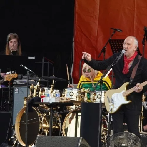 Roger Daltrey and Pete Townshend of The Who performs at the 2022 New Orleans Jazz and Heritage Festival. New Orleans^ Louisiana - April 30^ 2022