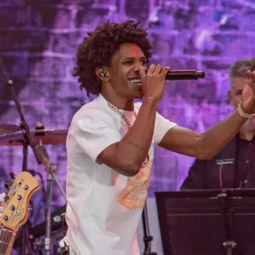 Boogie wit da Hoodie performs during "We Love NYC: The Homecoming Concert" at the Great Lawn in Central Park on August 21^ 2021 in New York City.