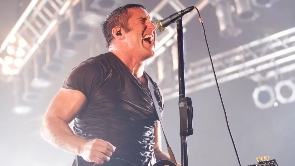 Nine Inch Nails band performs on stage at SYMA Sport and Event Centre stage July 24^ 2009 in Hungary