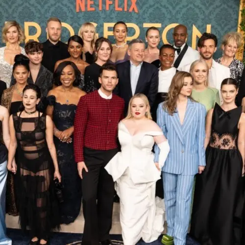 Cast and crew attend Netflix Bridgerton season 3 premiere at Alice Tully Hall in New York on May 13^ 2024