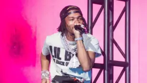 Lil Baby on the Voice Of The Hero tour at DTE Music Theater Clarkston^ Michigan - October 1 2021