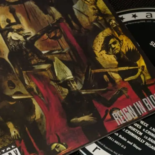 Slayer - Reign in Blood (1986) studio album^ CD and cover art