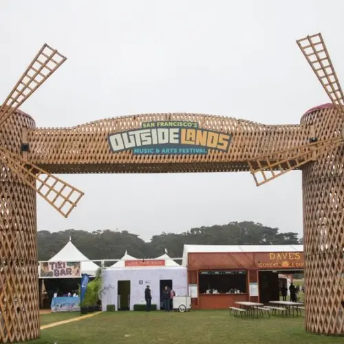 Outside Lands Music Festival windmills sit on the polo fields of Golden Gate Park. In 2017 the festival celebrated it's 10th anniversary. San Francisco^ CA/USA - 8/13/2017