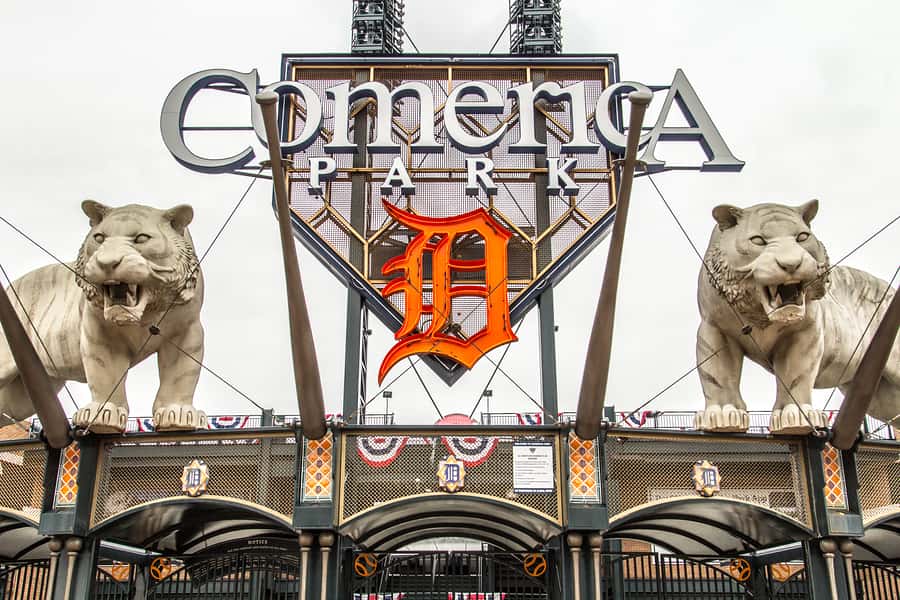 detroit-michigan-usa-march-28-2018-exterior-of-comerica-pa