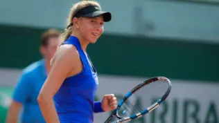 Amanda Anisimova at the 2017 Roland Garros Grand Slam tennis tournament. PARIS^ FRANCE - MAY 28