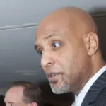WASHINGTON^ DC APRIL 11: Former Major League Baseball Player Tony Clark attends a luncheon at the National Press Club^ April 11^ 2012 in Washington^ DC