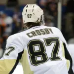 NHL Hockey player Sidney Crosby of the Pittsburgh Penguins. Penguins vs. New York Islanders at Nassau Veterans Memorial Coliseum. UNIONDALE^ NEW YORK^ UNITED STATES – May 5^ 2013