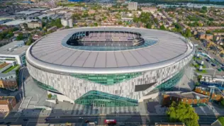 Aerial image of Tottenham Hotspur Stadium. London. United Kingdom. 08.15.2023
