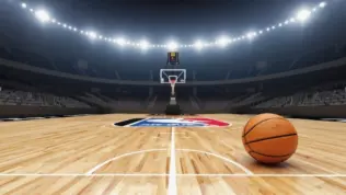 NBA BASKETBALL COURT WITH BALL This content was generated by an Artificial Intelligence (AI) system.