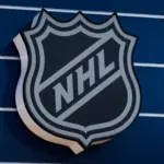 The NHL Logo is seen on the facade of a building. San Francisco^ CA - Sept 1 2025