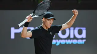 Jannik Sinner (ITA) during match on 16th May 2025; Foro Italico^ Rome^ Italy; ATP 1000 Tennis Masters Rome^ 2025;