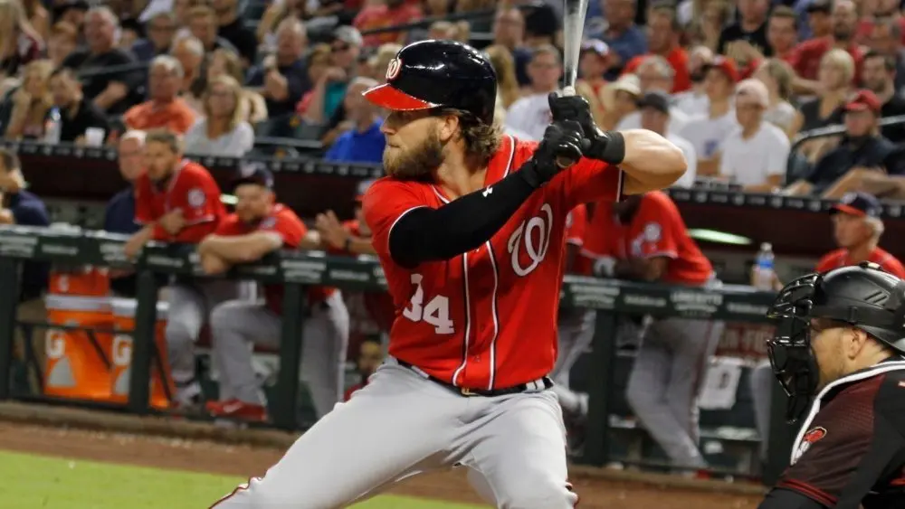 Bryce Harper right fielder for the Washington Nationals at Chase Field in Phoenix^AZ USA July 22^2017.