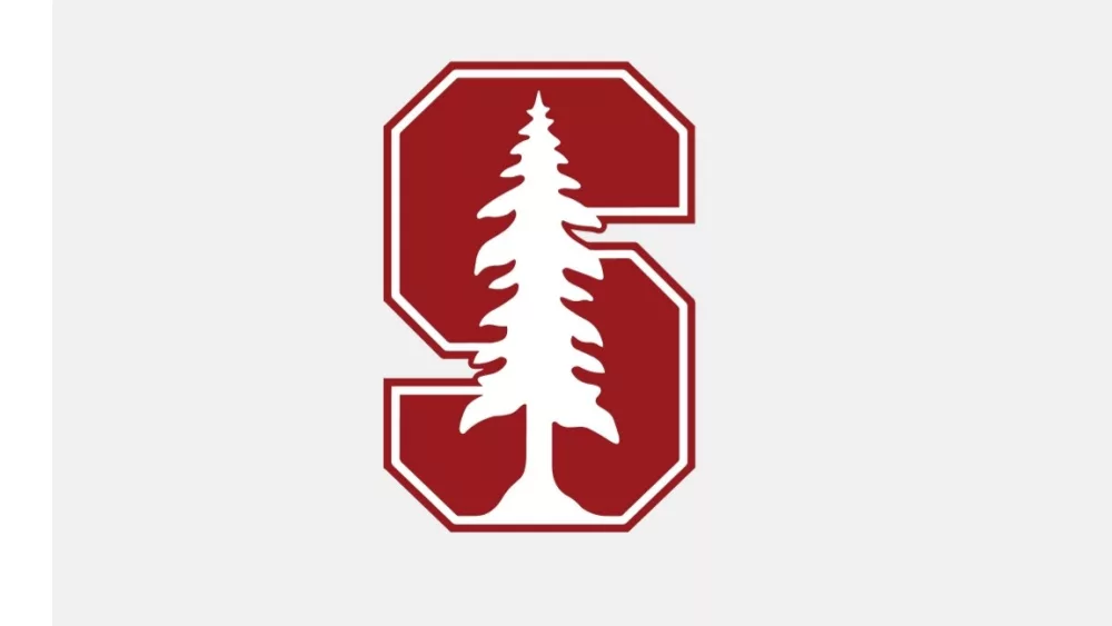 Stanford University mens' basketball Cardinal logo printed on white background.