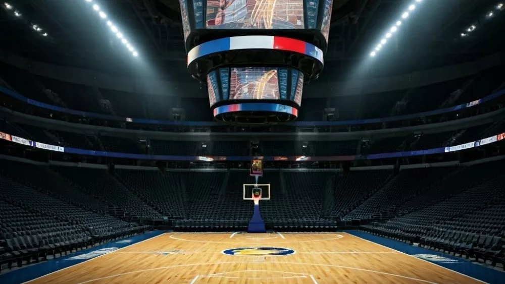 empty nba basketball court hd dynamic image