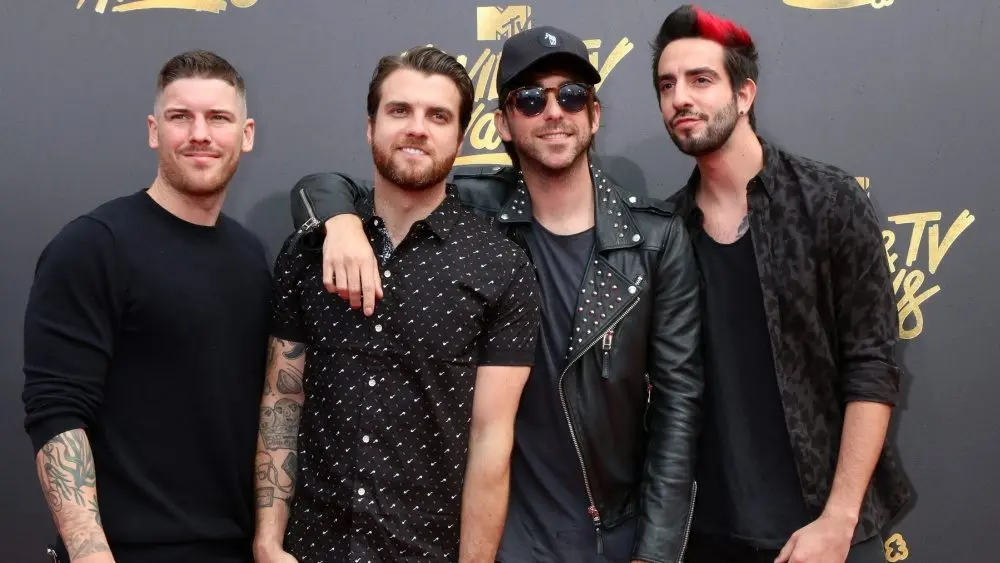 All Time Low^ Zack Merrick^ Rian Dawson^ Alex Gaskarth. Jack Barakat at the MTV Movie and Television Awards on the Shrine Auditorium on May 7^ 2017 in Los Angeles^ CA