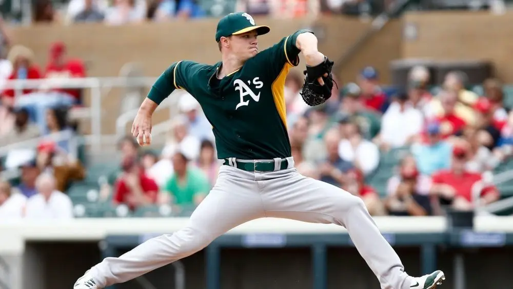 Oakland Athletics starting pitcher Sonny Gray (54) pitches against the Arizona Diamondbacks at Salt River Fields at Talking Stick on March 6^ 2014 in Scottsdale^ Arizona.