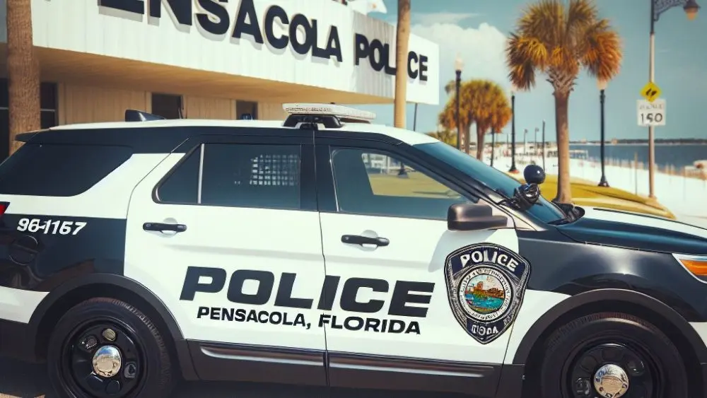 Pensacola Florida police car (This content was generated by an Artificial Intelligence (AI) system.)