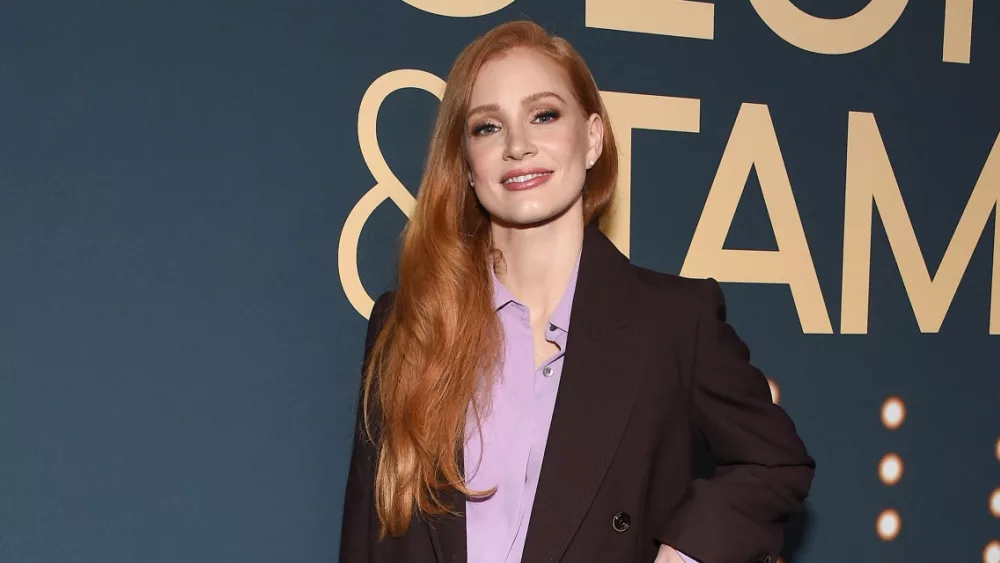 Jessica Chastain arrives for the Showtime’s ‘George Tammy’ FYC event on May 15^ 2023 in Hollywood^ CA