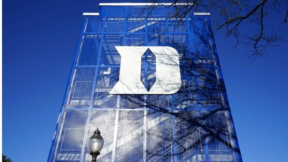 Duke University^ strong on athletics. Its teams are called the Blue Devils.