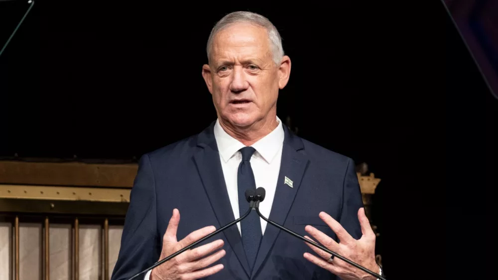 Israeli Minister of Defense Benjamin Benny Gantz speaks during annual Jerusalem Post conference at Gotham Hall. New York^ NY - September 12^ 2022