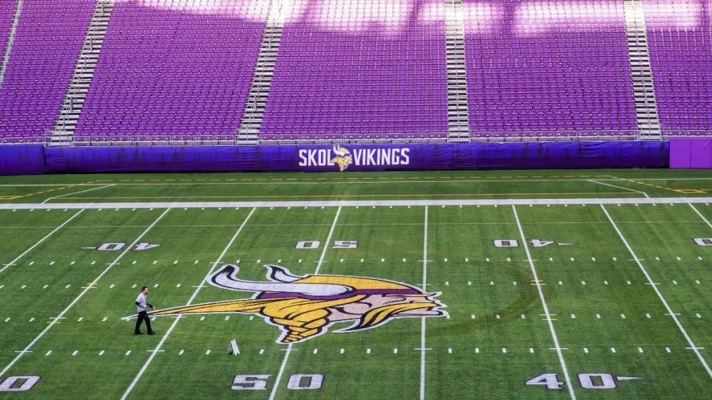 Interior view of U. S. Stadium in Minnesota^ SKOL Vikings MINNEAPOLIS^ MN -November 14 2018